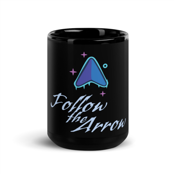 Follow the Arrow Black Glossy Mug